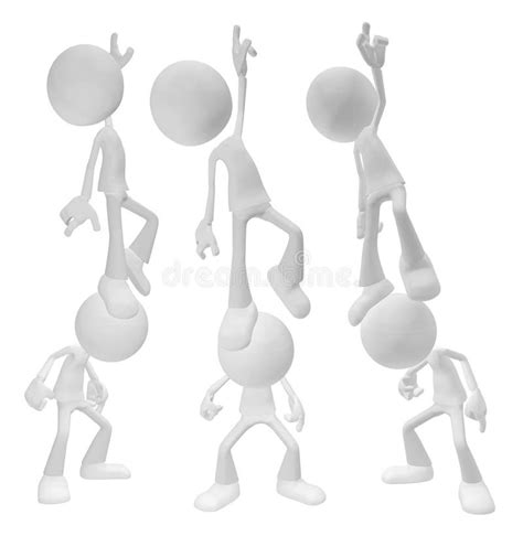 White Figures Head Stand Stock Illustration Illustration Of Cartoon