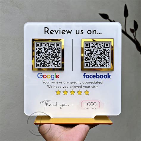 Business NFC QR Code Review Sign Google Review Sign Salon Sign