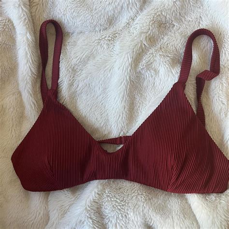 RVCA Maroon Bikini Swim Top Size Medium No Depop