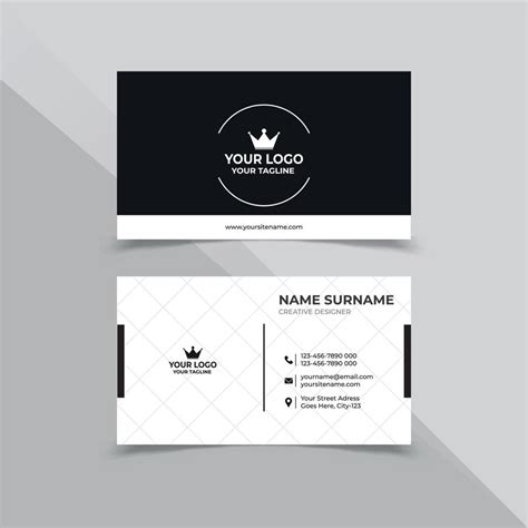 Minimal Business Card Design In Black And White Color 12061014 Vector