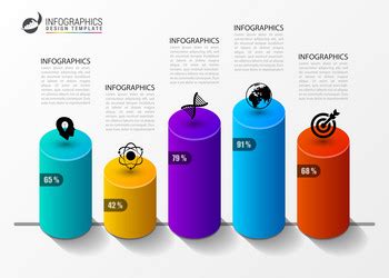 Infographic design template columns and percents Vector Image