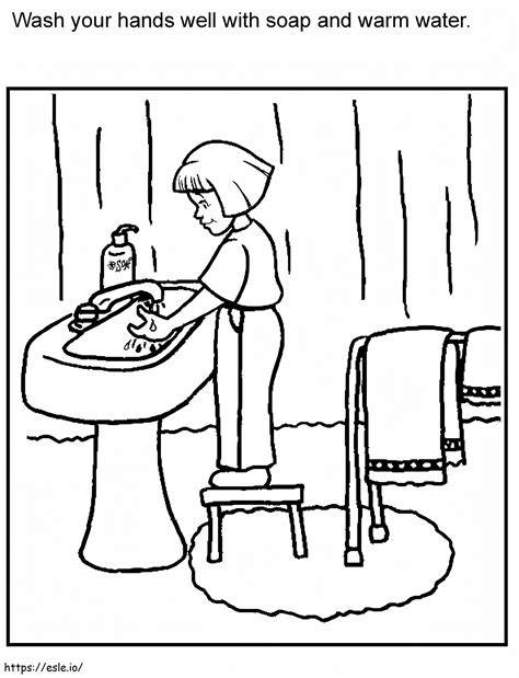 Washing Hands Safety coloring page