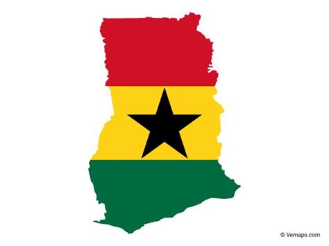 Flag Map of Ghana | Free Vector Maps | Ghana flag, Flag drawing, Ghana