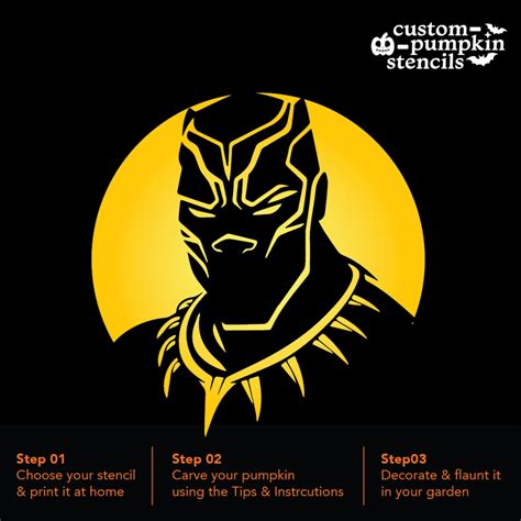 black panther pumpkin carving stencil custom pumpkin stencils