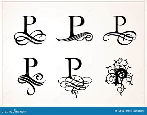 Vintage Set Capital Letter P For Monograms And Logos Beautiful