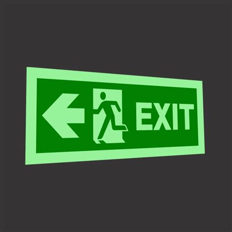 Indicator Fotoluminiscent Exit Stanga Autocolant 7 5x19 5 Cm EMAG Ro