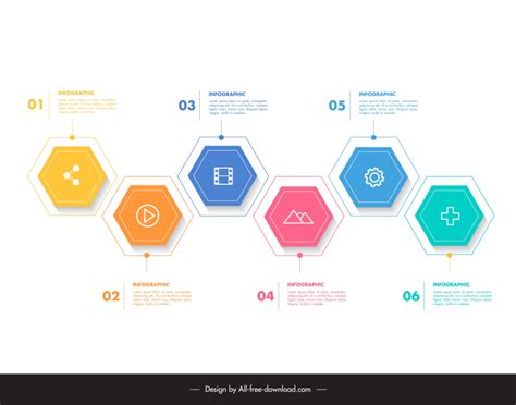 Hexagon Infographic Template Modern Symmetric Geometry Vectors Images