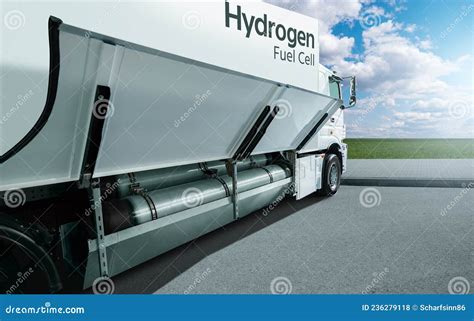 Fuel Cell Truck With Hydrogen Cylinders Stock Photo Image Of Industry