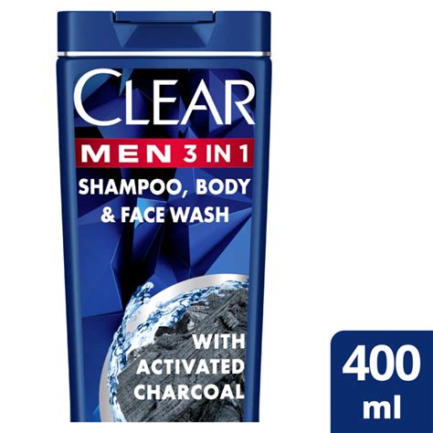 Clear Men 3in1 Shampoo With Activated Charcoal 400 ml Online at Best ...