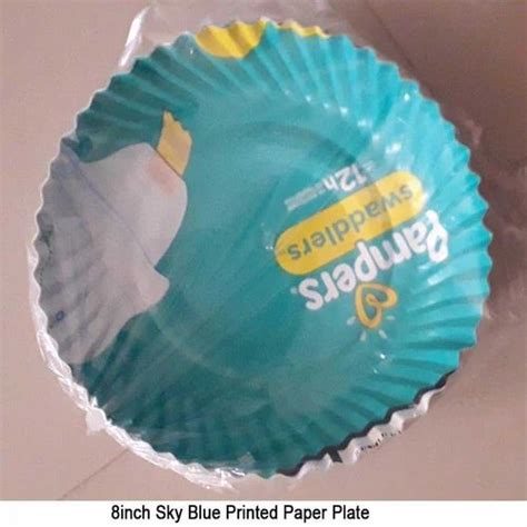 Inch Sky Blue Printed Paper Plate At Rs Pack Printed Paper Plate