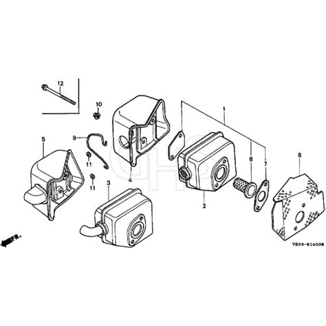 Honda HRB475 SXS MZAZ 8000001 8099999 Muffler Diagram GHS