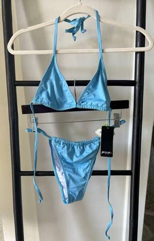 Nasty Gal Bikini Set Blue Size 6 18 40 Off Retail New With Tags