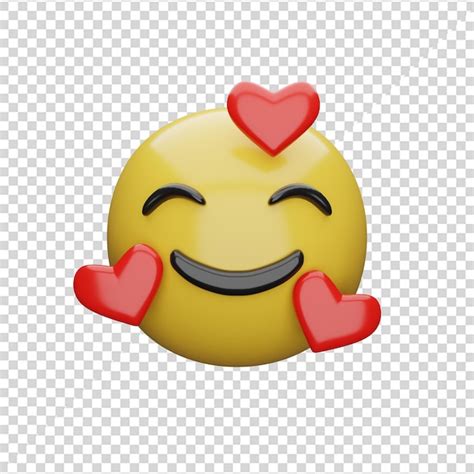 El Rostro Sonriente De Emoji D Con Ojos Sonrientes Y Tres Corazones