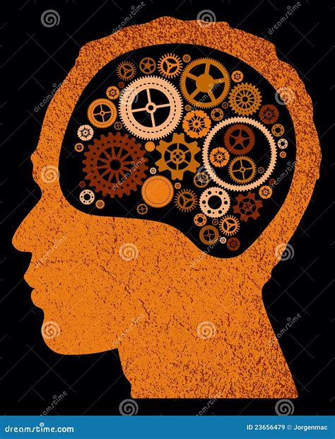 Abstract Head With Cogs And Gears Stock Vector Illustration Of