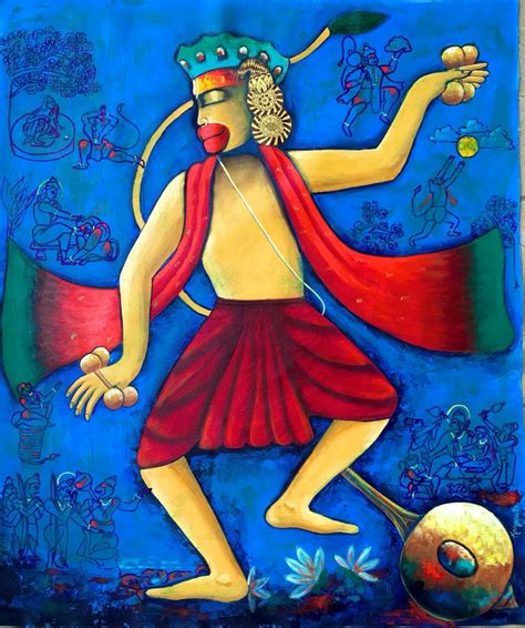 Dance Of Lord Hanuman India Painting Cool Paintings Original Art