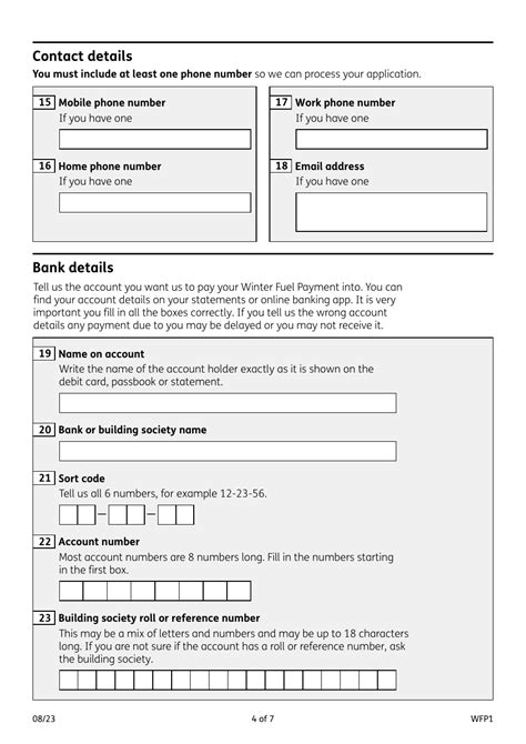 Form WFP1 Download Fillable PDF or Fill Online Winter Fuel Payment ...