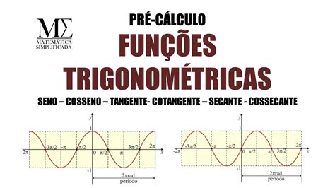 Funções Trigonométricas Seno Cosseno Tangente Pré Cálculo