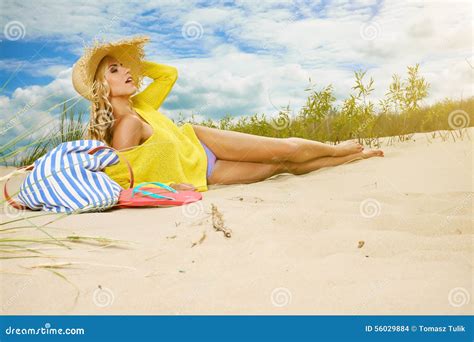 Blonde Girl On The Beach Stock Photo Image Of Girl Blonde