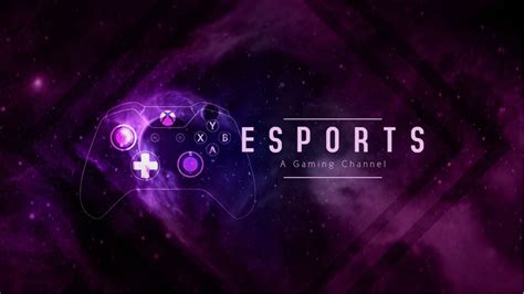 Esports YouTube gaming cover art template design. | Youtube channel art ...