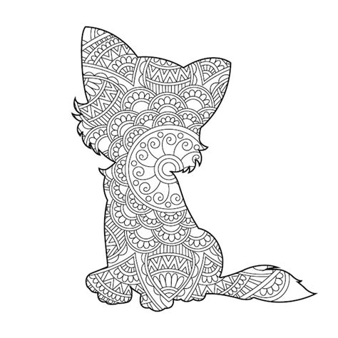 Zentangle Cat Mandala Pagina Da Colorare Per Adulti Libro Da Colorare