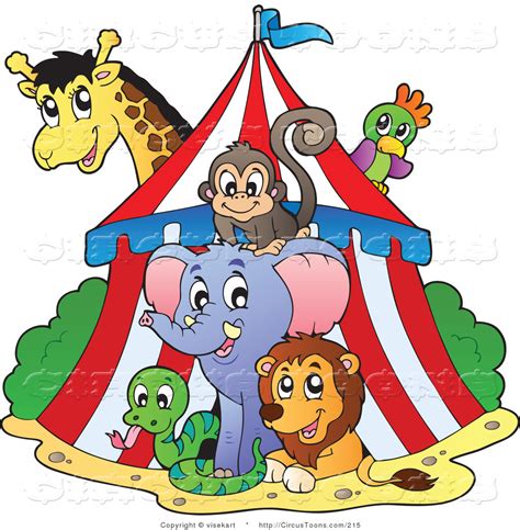 Circus Clipart of a Big Top Circus Tent and Wild Animals by visekart - #215