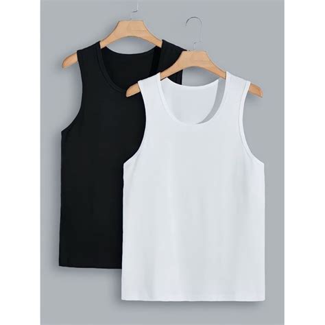 Jual Paket 2 Pcs Super Hemat Singlet Pria Dewasa Kaos Dalam Tanktop