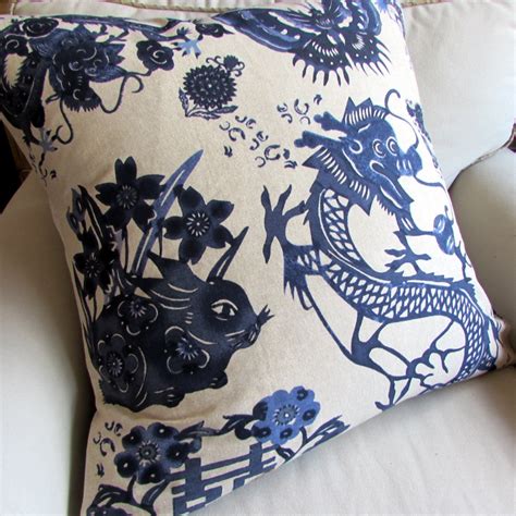 Blue Dragons Large Pillow Cover X