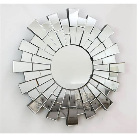 Sunburst Silver Facet Round Mirror 36 X 36 90cm X 90cm In 2020