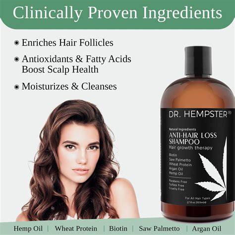 Hemp And Biotin Hair Loss Shampoo 17oz Natural Organic Formula For Thinning Hair Men And Women