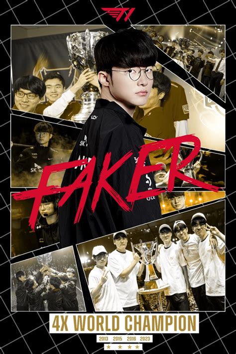Poster Design For T1 Faker 4x World Champion Skt T1 Wallpaper Logo