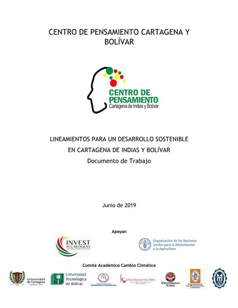 Lineamientos Para El Desarrollo Sostenible De Cartagena Y Bolívar DocsLib