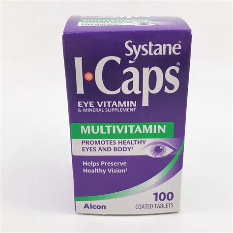 Systane Icaps Eye Multivitamin Formula Supplement 100 Coated Tablets 3