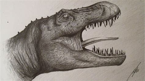 How To Draw Tyrannosaurus Rex Cómo Dibujar Un Tiranosaurio Rex A Lápiz Hd Youtube