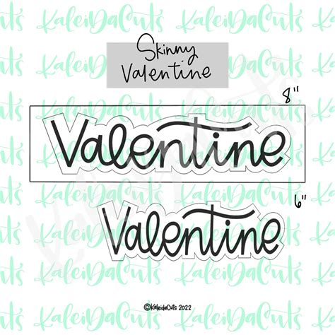 Skinny Valentine Cookie Cutter Kaleidacuts