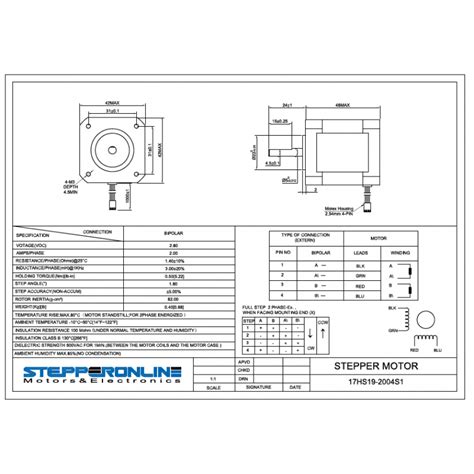 Motor De Paso A Paso Nema 17 Valor 2A