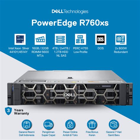 Dell PowerEdge R760xs 2U Virtualization Server — Intel Xeon Gold 6526Y 16C 2.8GHz, 256GB DDR5 ECC RDIMM, 4x 7.68TB Enterprise NVMe RAID Array (Dual-Port 25GbE SFP28 OCP 3.0 + Hardware RAID) (PE-R760XS-6526Y-256G-4X768NV-25G)