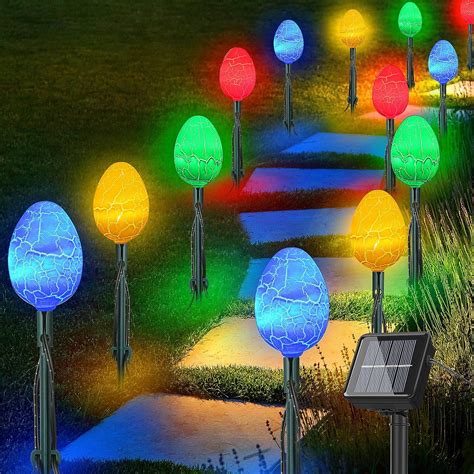 Amazon Threan Ft Solar Easter Egg Lights String With Stakes