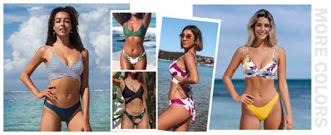 Amazon Cupshe Women Bikini Sets Two Piece Swimsuit V Neck Cutouts Back Tie Adjustable