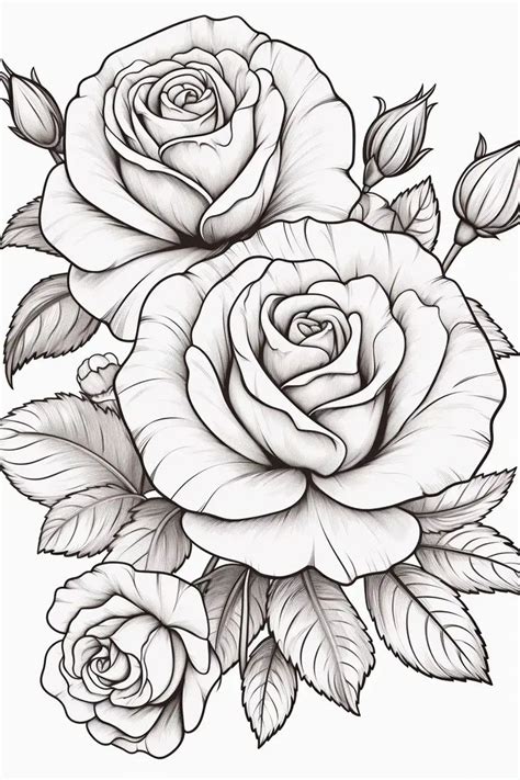 rose coloring pages  kids adults  printables storiespub