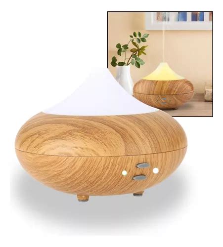 Aromatizador Humidificador Difusor Madera Luz Led Ml