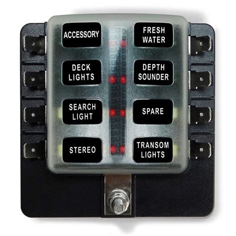 8 Way 12v Fuse Block Led Indicators Blade Terminals Utvdude