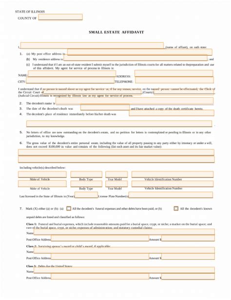 Illinois Small Estate Affidavit