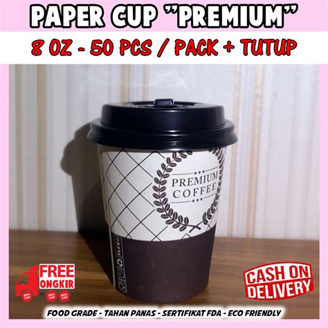 Coffee Cup Oz Gelas Plastik Kopi Oz Tea Cup Paper Hot Cup Motif PREMIUM Oz Ml