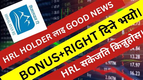 HRL बधई BONUS र RIGHT SHARE दव दन भय Himalayan Reinsurance