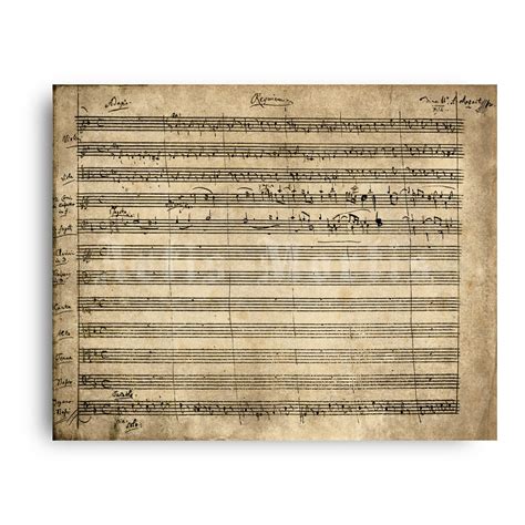 printable wolfgang amadeus mozart requiem original handwritten score