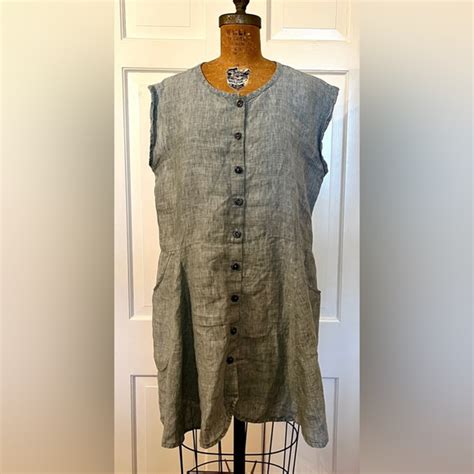 Flax Dresses Vintage Flax By Jeanne Engelhart Linen Shirt Dress