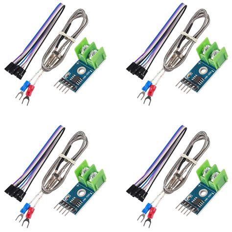 4 шт. DC3-5V модуль MAX6675 + датчик температуры термопары типа K ...