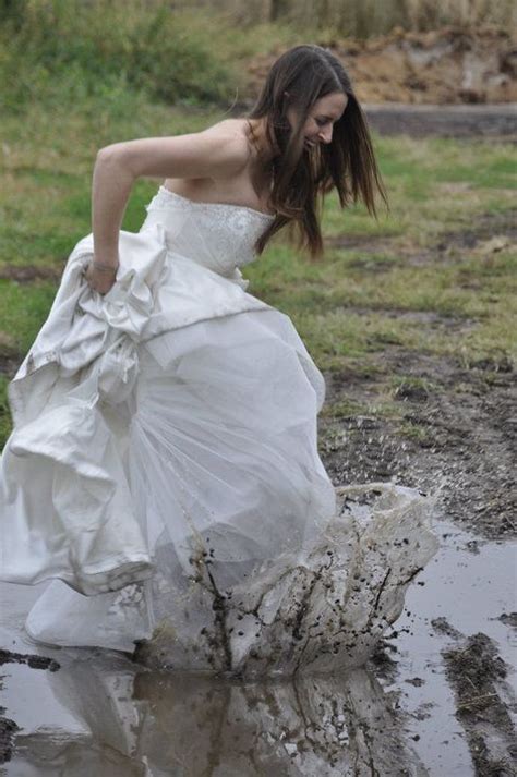 Trash Your Dress Love The Mud Wedding Attire One Shoulder