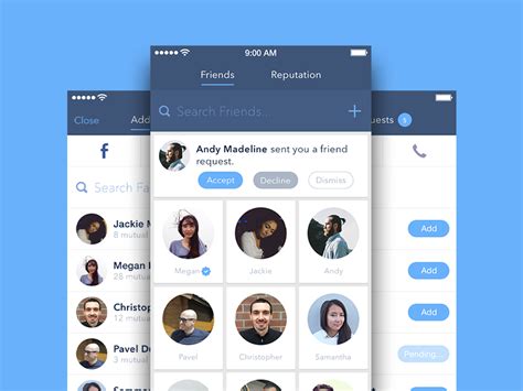 friends friends dribbble app design