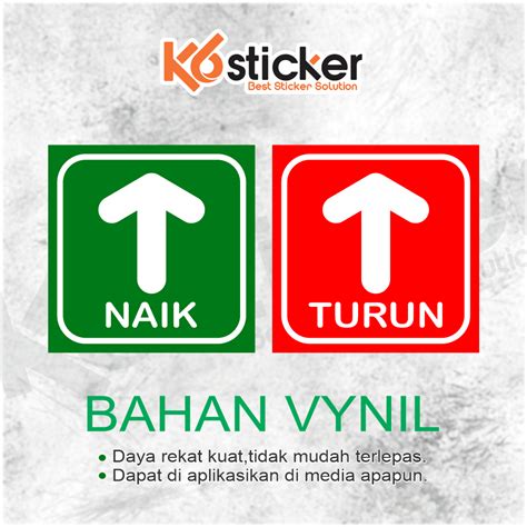 Jual Sticker Panah Tulisan Naik Turun Tangga Penanda Jalan Shopee